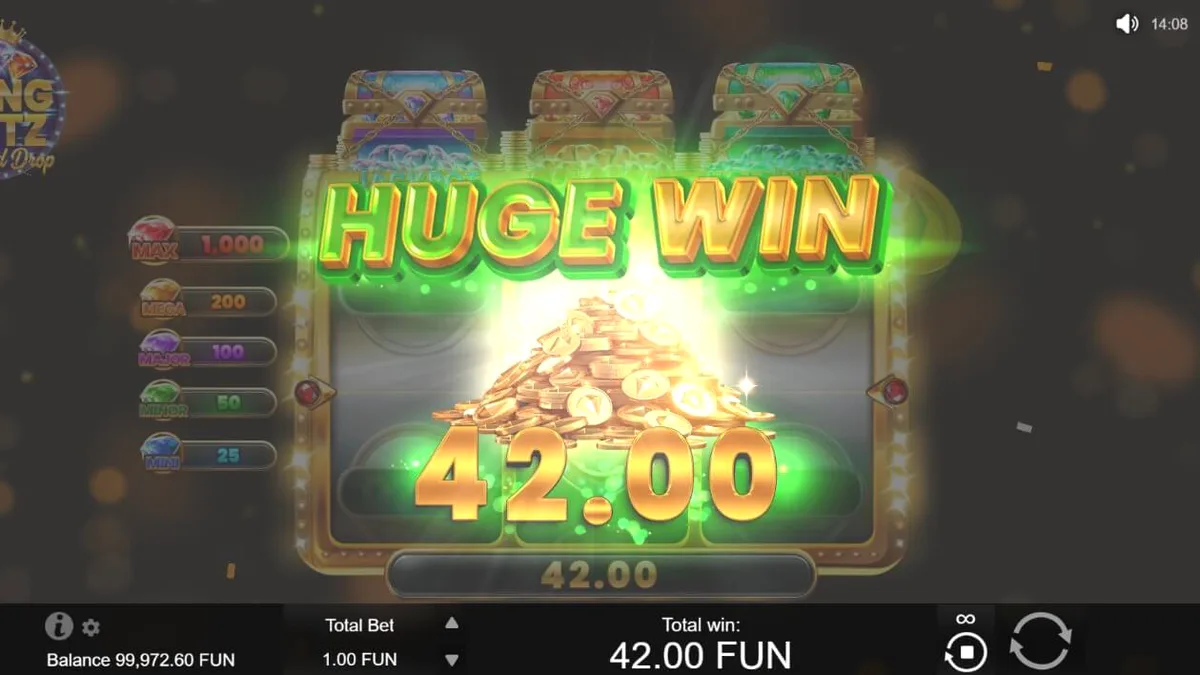 Interface do jogo de slot Bling Blitz Diamond Drop com elementos de luxo e diamantes