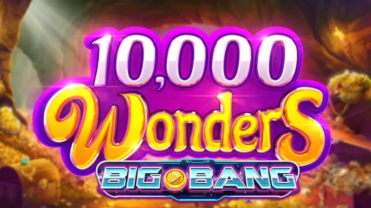 Interface do jogo 10,000 Wonders Big Bang em um dispositivo móvel